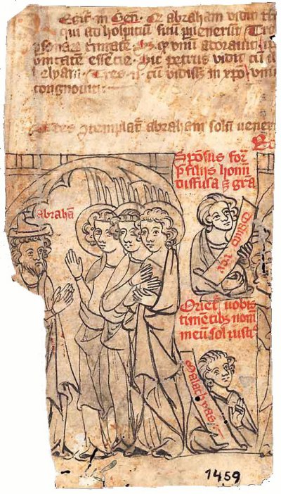 ilustrace z Biblia pauperum - fragment uložený v Knihovně Západočeského muzea v Plzni ilustrace z Biblia pauperum - fragment uložený v Knihovně Západočeského muzea v Plzni